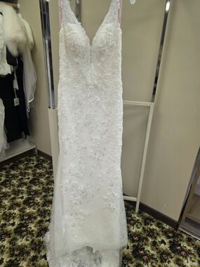 DaVinci White Beaded Lace Wedding Dress